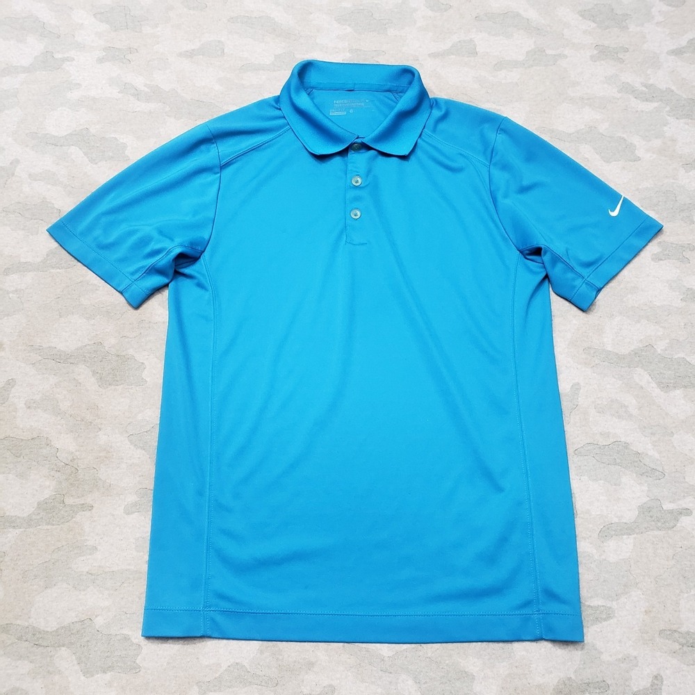 Nike Golf Polo Shirt Mens Small Blue Dri-Fit Short Sleeve Casual